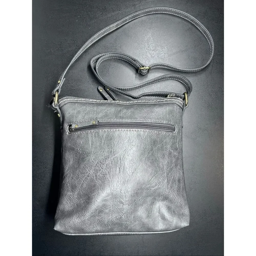 Born Concepts (BOC) Faux Leather Crossbody Bag in Gray Handbag - Picture 3 of 14